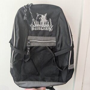 NBA Minnesota Timberwolves Basketball One Shoulder Backpack Black Grey Zipper